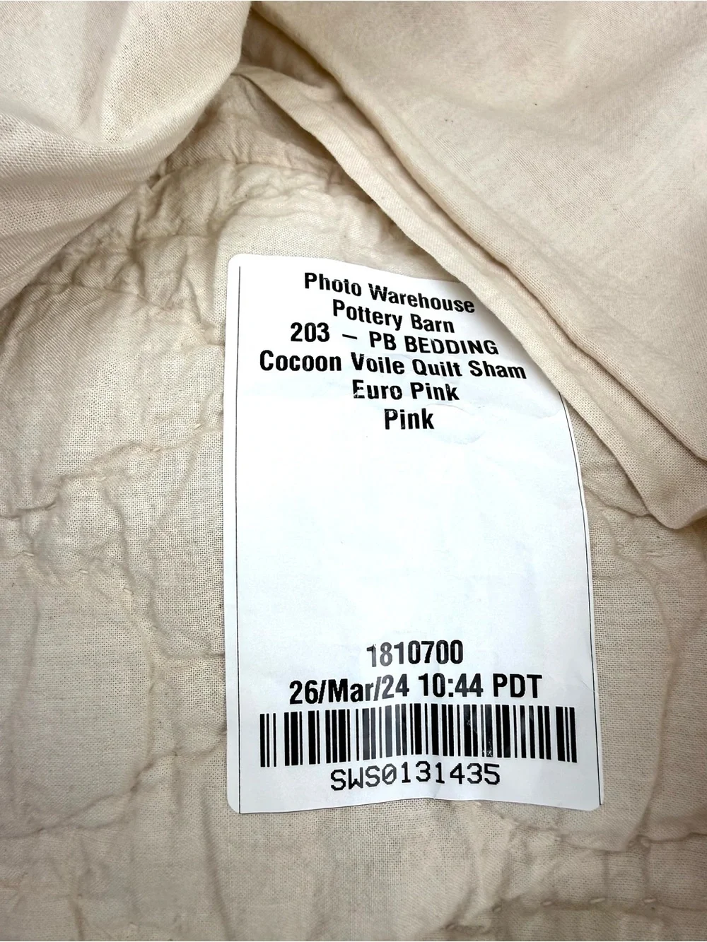 Pottery Barn Quilted Cotton Pillow Shams Pink (2)